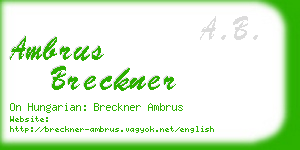 ambrus breckner business card